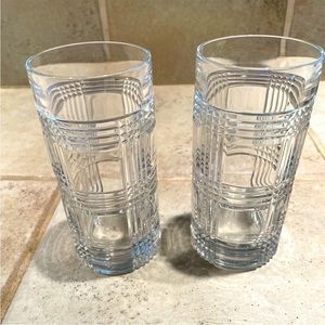 Ralph Lauren Glen Plaid Crystal Iced Tea/Highball glasses.